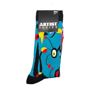 3/$18 Artist Series The Garden By Joan Miro Abstract Design Colorful Socks NWT